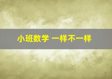 小班数学 一样不一样